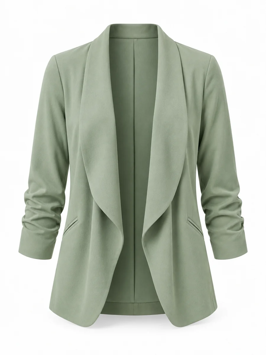 Soft drape blazer, shown in Sage Green