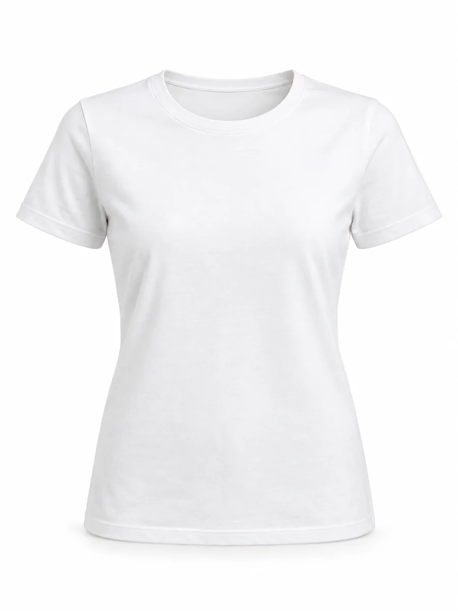 Classic crew-neck T-shirt, shown in White