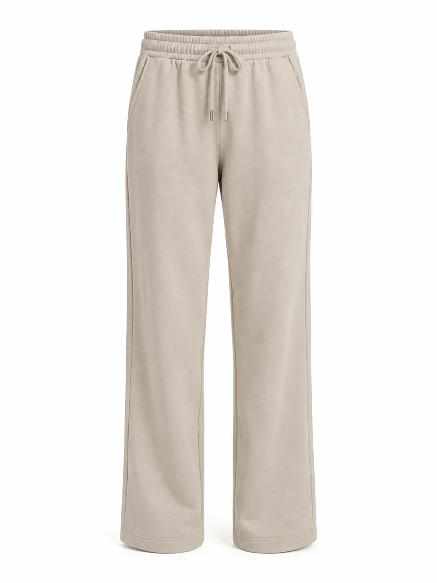 Straight-leg joggers, shown in Stone