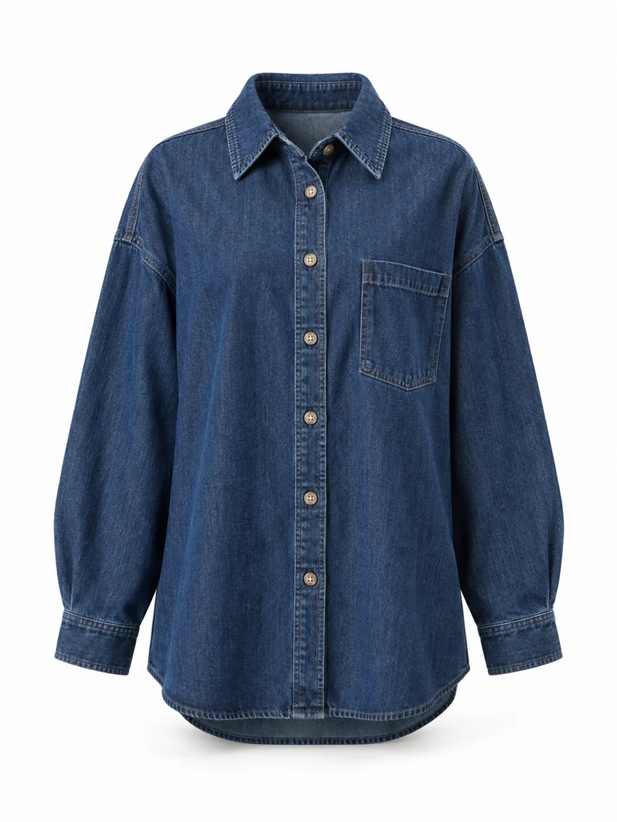 Casual shirt overshirt, shown in Indigo