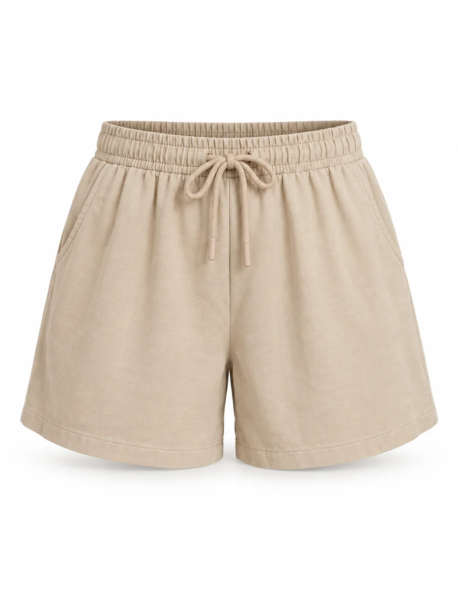 Drawcord casual shorts, shown in Sand