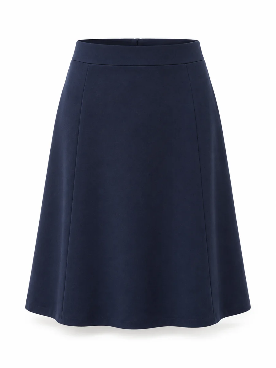 A-line office skirt, shown in Navy