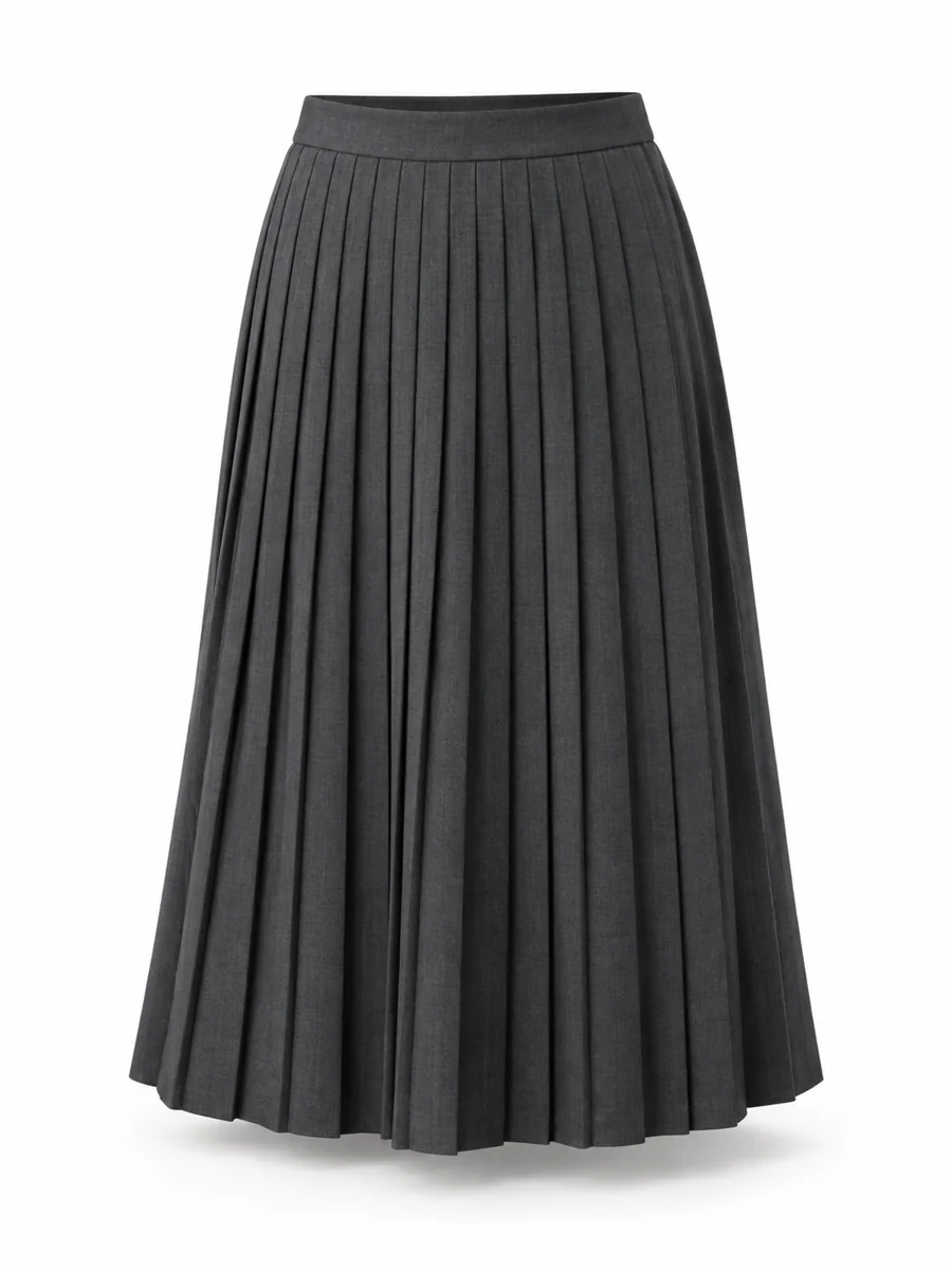 Pleated work skirt, shown in Charcoal