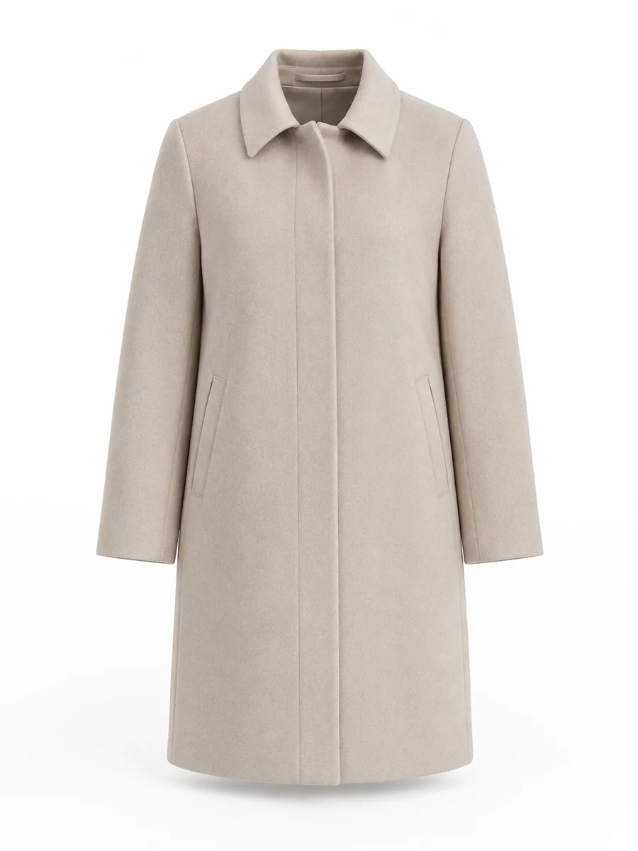 Minimal car coat, shown in Stone