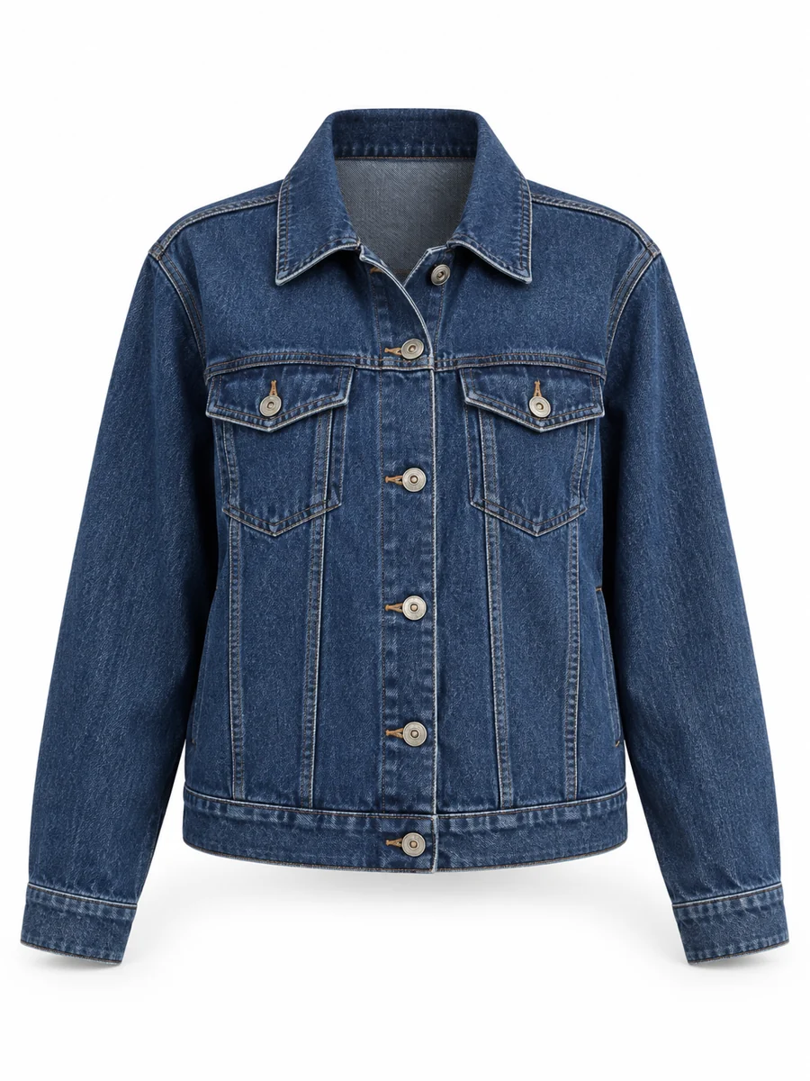 Relaxed denim jacket, shown in Indigo