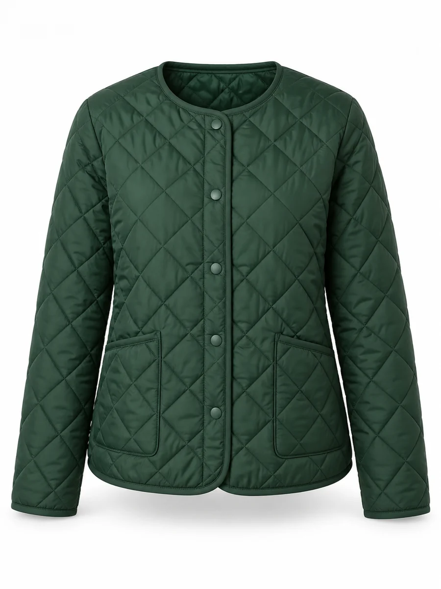 Quilted liner jacket, shown in Forest Green