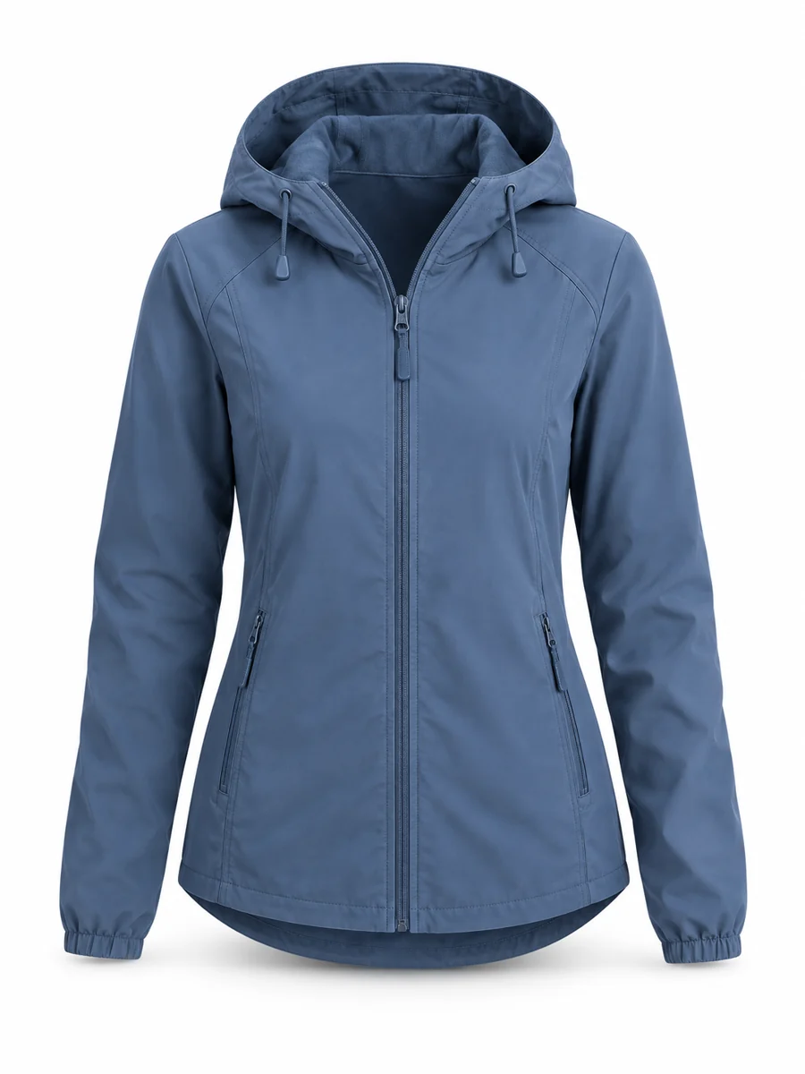 Hooded everyday jacket, shown in Slate Blue