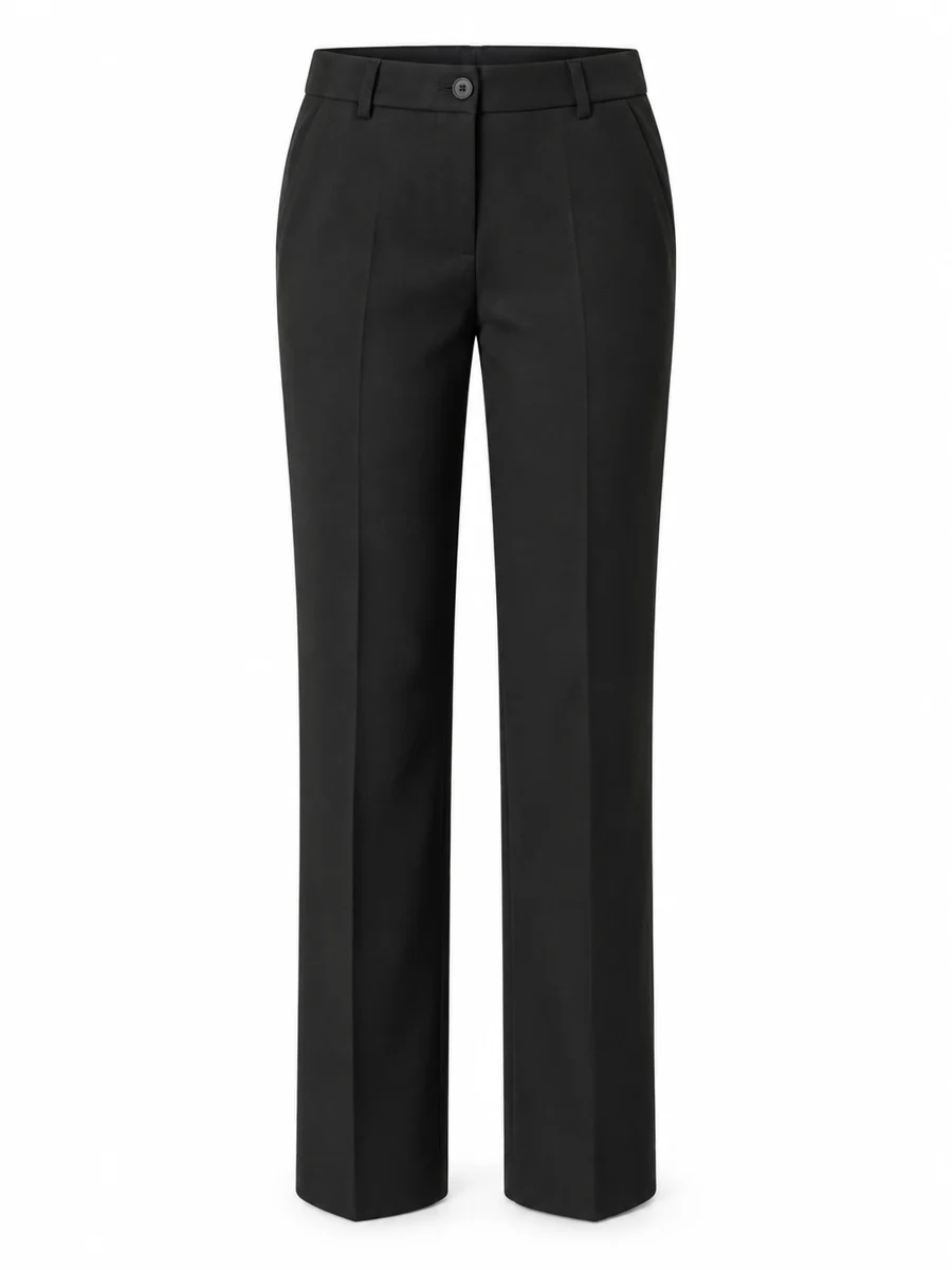 Straight-leg work trousers, shown in Black